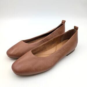 Born Patrice Round Toe Ballet Flats Women's Leather Brown Size US9M EU40